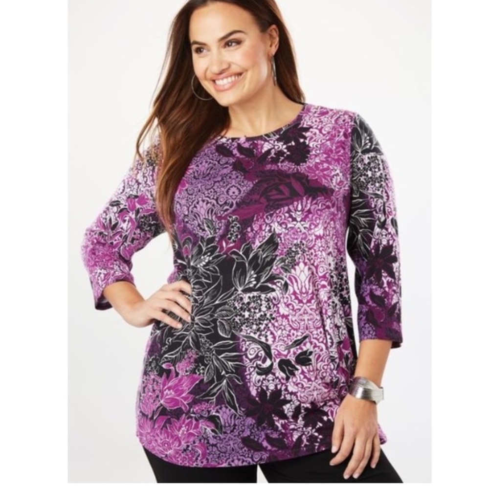 NWT 18/20 Plus Size A Line blouse 3/4 sleeve